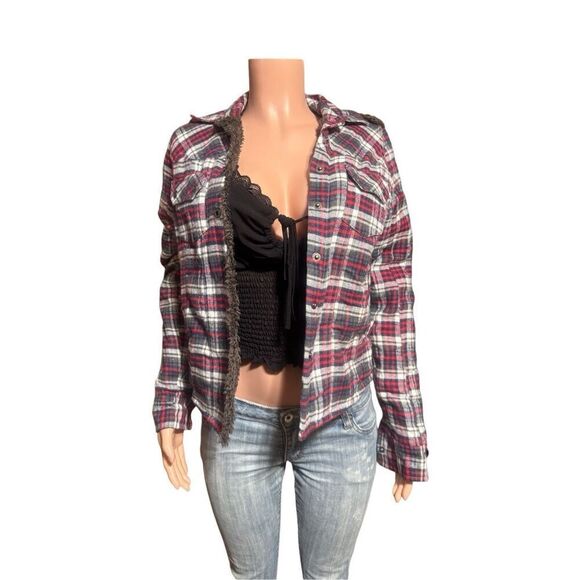 Pulp women long sleeve flannel button up pattern jacket XS - Picture 4 of 7